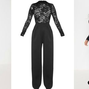 Lace Black Long Sleeve Jumpsuit